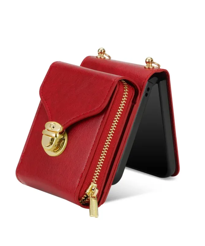 Coque Samsung Galaxy Z Flip 7 Portefeuille avec Fermeture Éclair | ROS