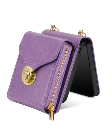Coque Samsung Galaxy Z Flip 7 Portefeuille avec Fermeture Éclair | ROSALIA Violet - photo 23