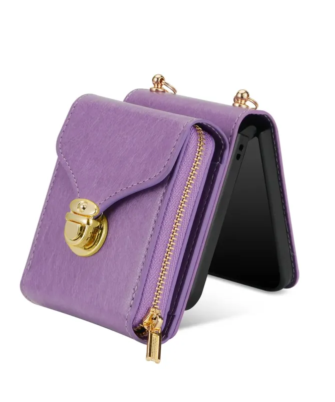 Coque Samsung Galaxy Z Flip 7 Portefeuille avec Fermeture Éclair | ROS