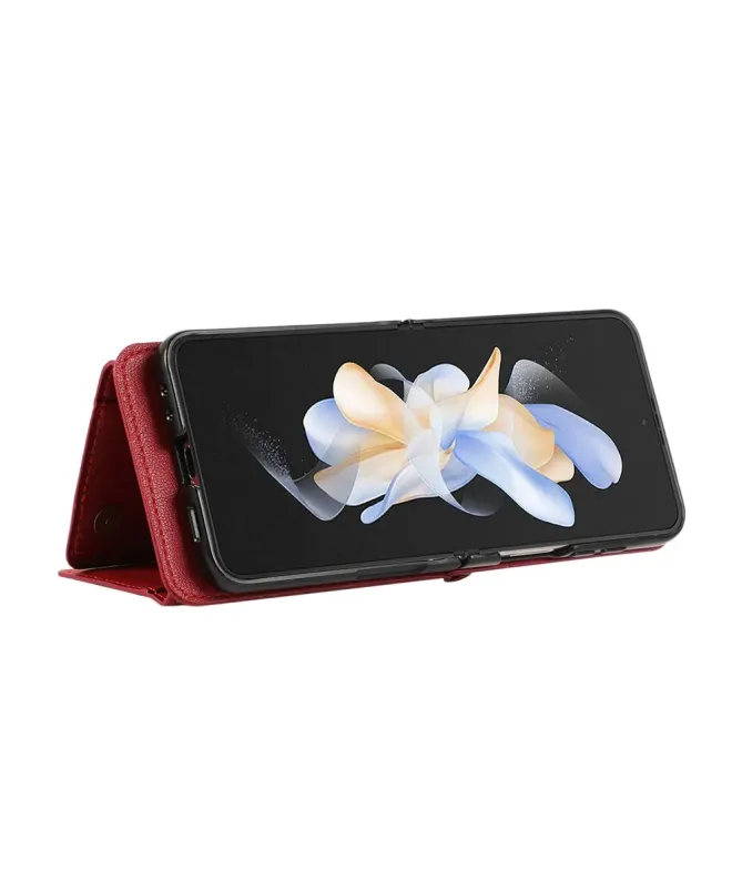 Coque Samsung Galaxy Z Flip 7 Portefeuille Zippé avec Support Anneau |