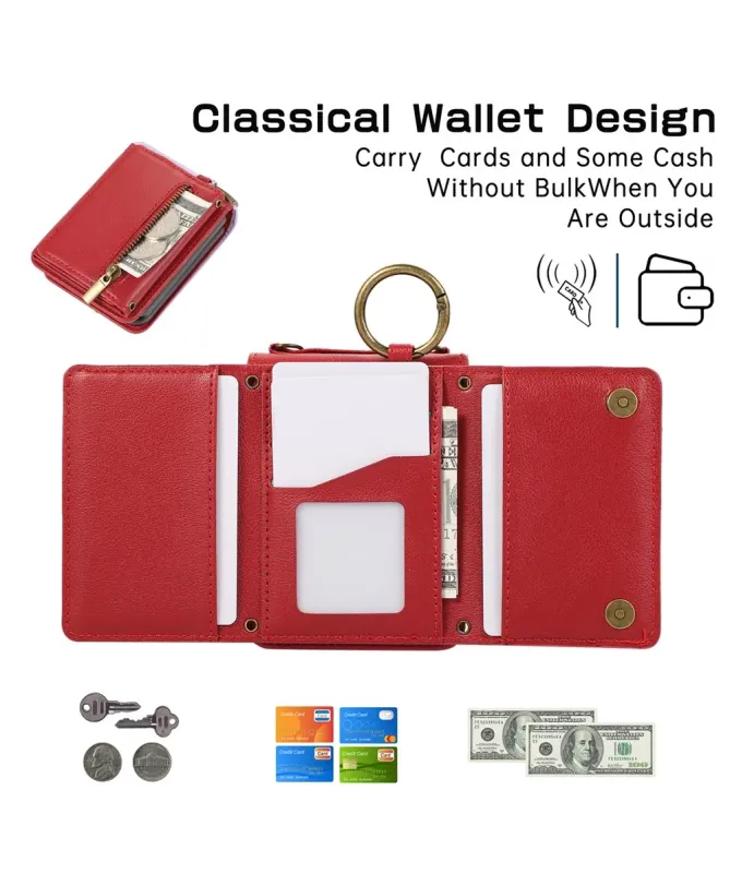 Coque Samsung Galaxy Z Flip 7 Portefeuille Zippé avec Support Anneau |