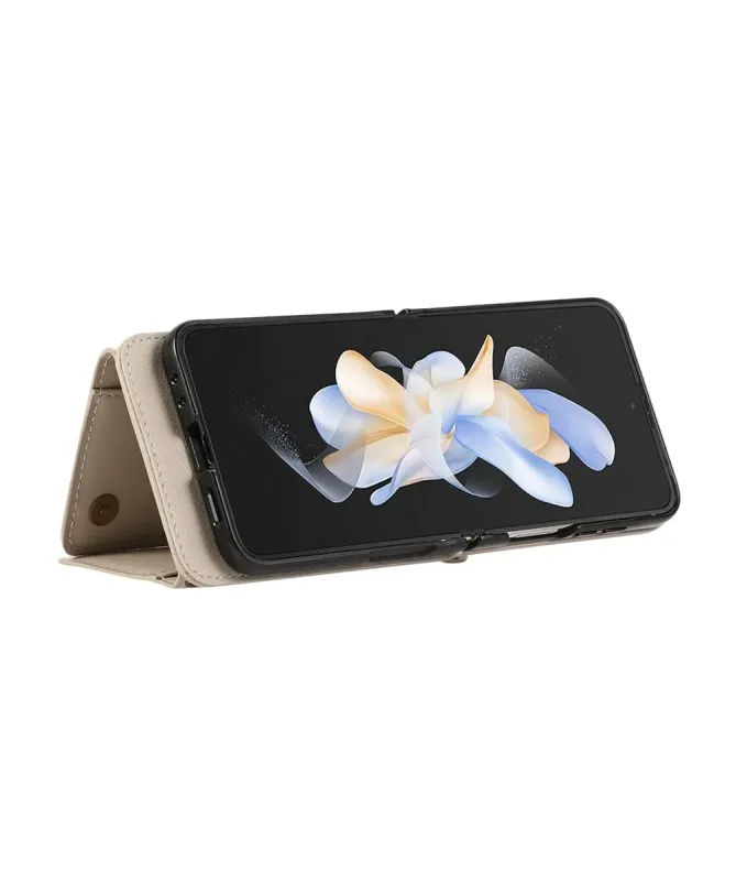 Coque Samsung Galaxy Z Flip 7 Portefeuille Zippé avec Support Anneau |