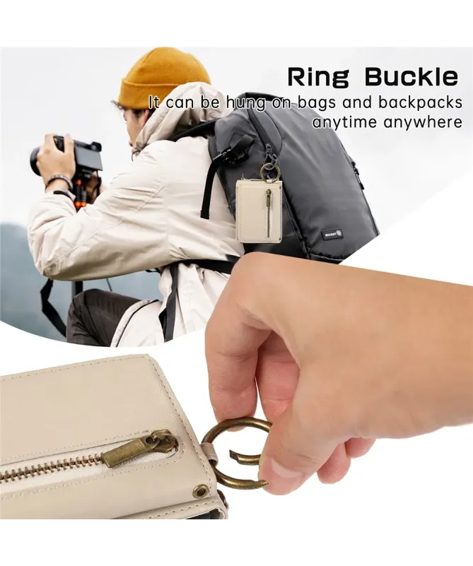 Coque Samsung Galaxy Z Flip 7 Portefeuille Zippé avec Support Anneau |