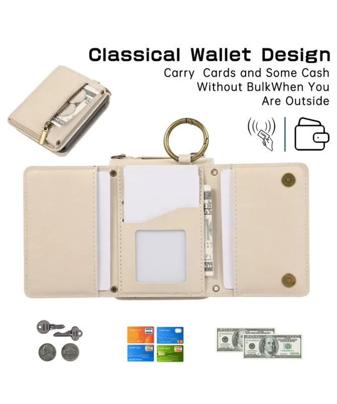 Coque Samsung Galaxy Z Flip 7 Portefeuille Zippé avec Support Anneau |