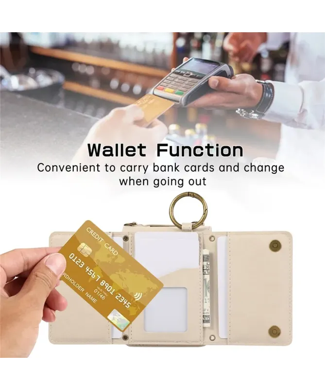 Coque Samsung Galaxy Z Flip 7 Portefeuille Zippé avec Support Anneau |