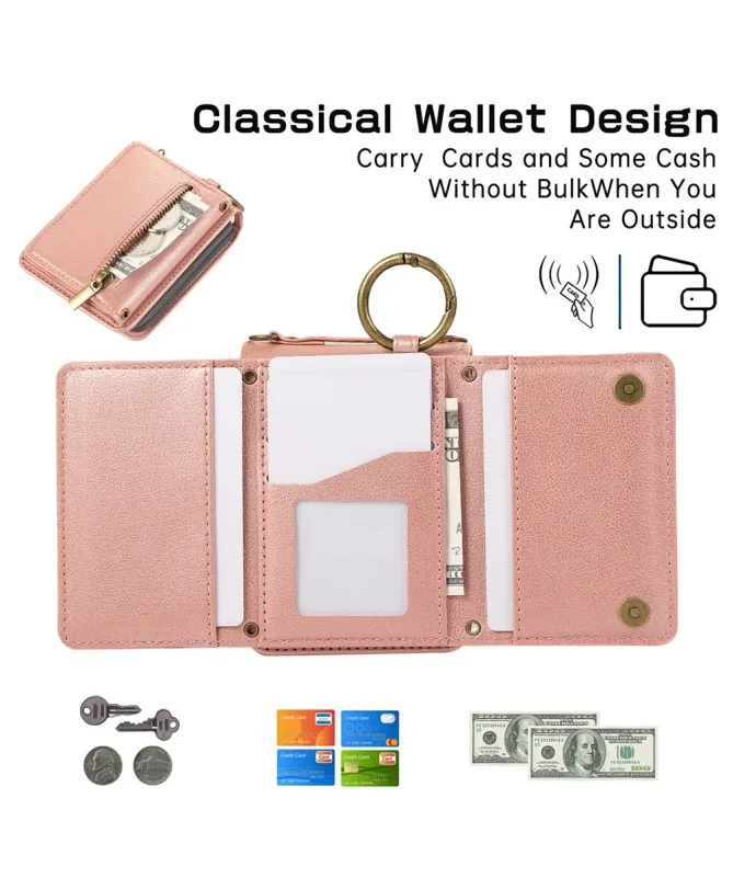 Coque Samsung Galaxy Z Flip 7 Portefeuille Zippé avec Support Anneau |