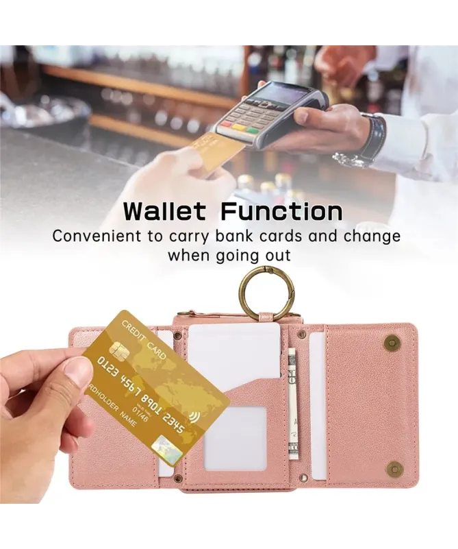 Coque Samsung Galaxy Z Flip 7 Portefeuille Zippé avec Support Anneau |