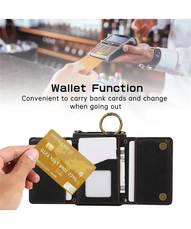 Coque Samsung Galaxy Z Flip 7 Portefeuille Zippé avec Support Anneau |