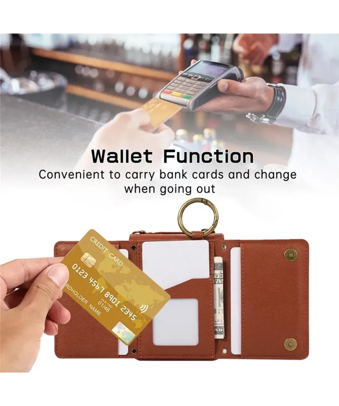 Coque Samsung Galaxy Z Flip 7 Portefeuille Zippé avec Support Anneau |