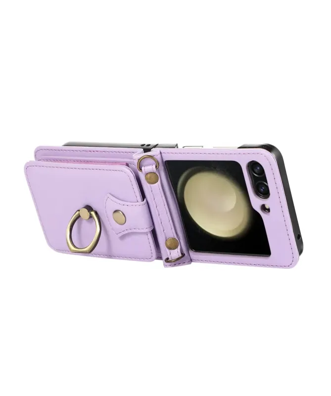 Coque Samsung Galaxy Z Flip 7 avec Porte-cartes et Anneau | VELARIS