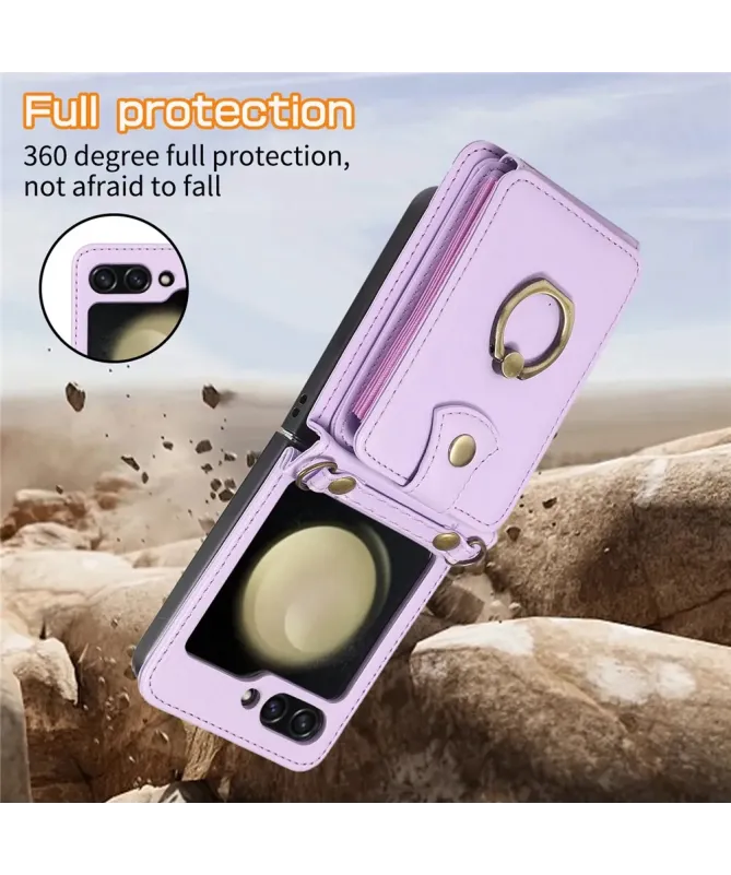 Coque Samsung Galaxy Z Flip 7 avec Porte-cartes et Anneau | VELARIS