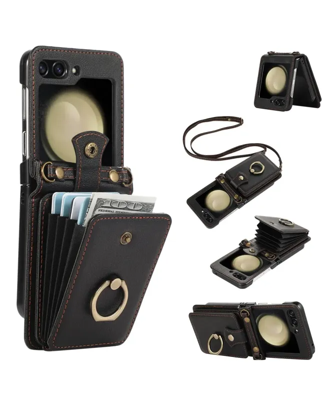 Coque Samsung Galaxy Z Flip 7 avec Porte-cartes et Anneau | VELARIS