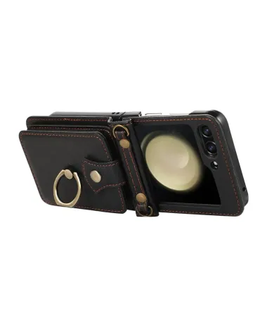 Coque Samsung Galaxy Z Flip 7 avec Porte-cartes et Anneau | VELARIS Noir - photo 8