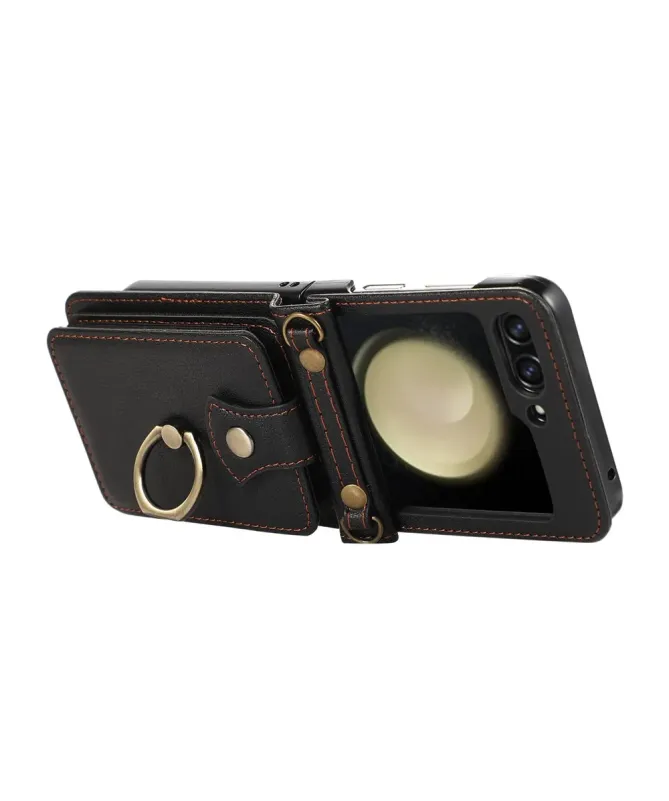 Coque Samsung Galaxy Z Flip 7 avec Porte-cartes et Anneau | VELARIS