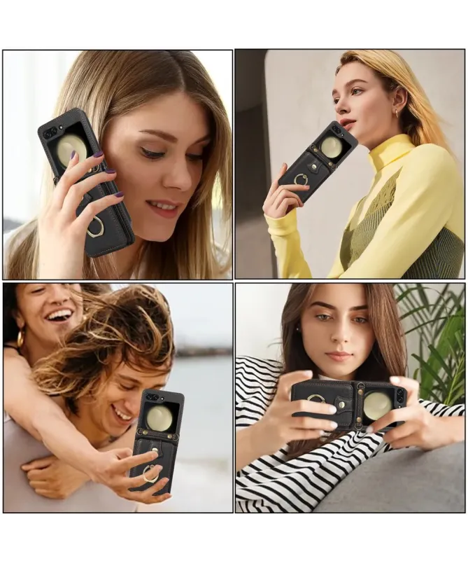 Coque Samsung Galaxy Z Flip 7 avec Porte-cartes et Anneau | VELARIS