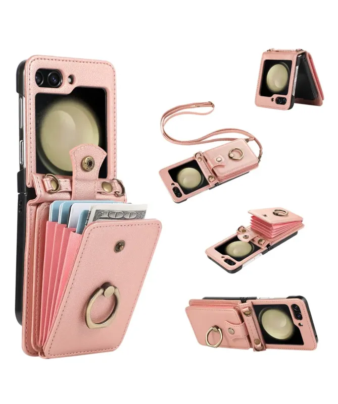 Coque Samsung Galaxy Z Flip 7 avec Porte-cartes et Anneau | VELARIS