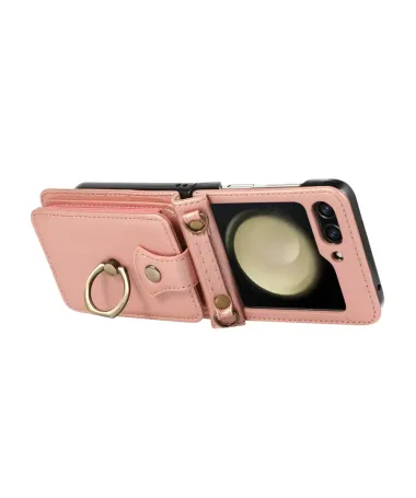 Coque Samsung Galaxy Z Flip 7 avec Porte-cartes et Anneau | VELARIS Or Rose - photo 14