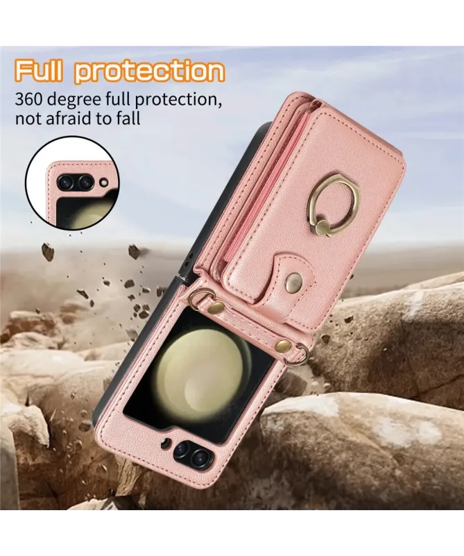 Coque Samsung Galaxy Z Flip 7 avec Porte-cartes et Anneau | VELARIS