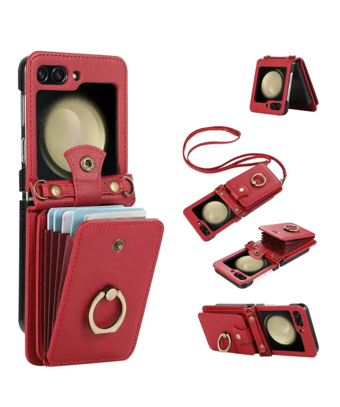 Coque Samsung Galaxy Z Flip 7 avec Porte-cartes et Anneau | VELARIS