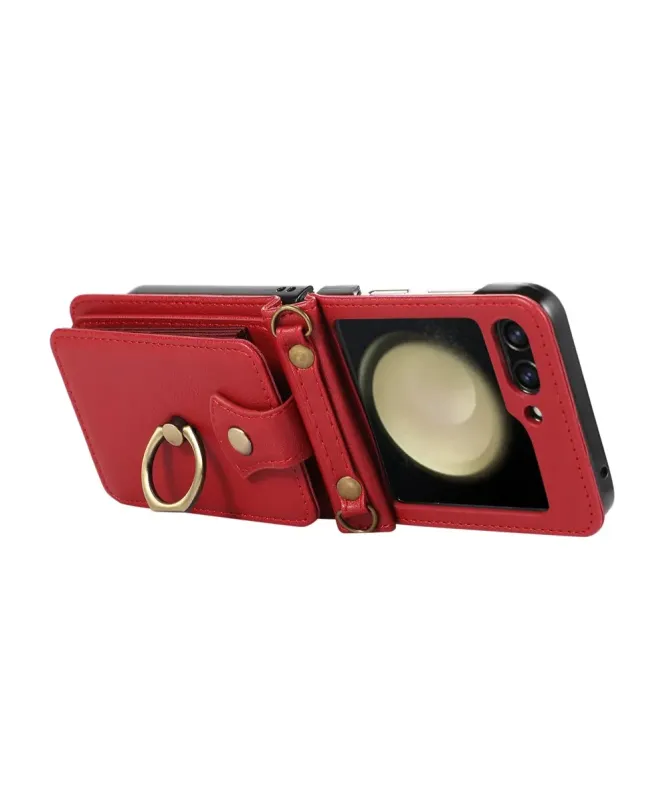Coque Samsung Galaxy Z Flip 7 avec Porte-cartes et Anneau | VELARIS