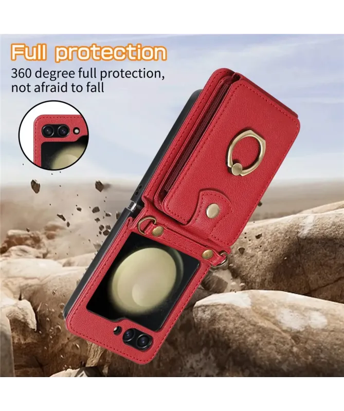 Coque Samsung Galaxy Z Flip 7 avec Porte-cartes et Anneau | VELARIS