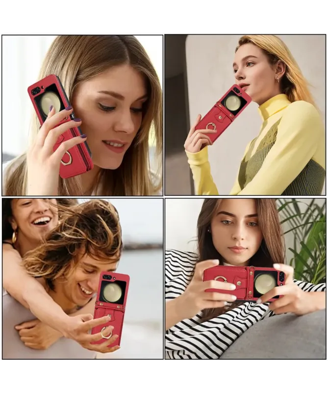 Coque Samsung Galaxy Z Flip 7 avec Porte-cartes et Anneau | VELARIS