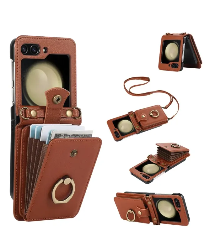 Coque Samsung Galaxy Z Flip 7 avec Porte-cartes et Anneau | VELARIS