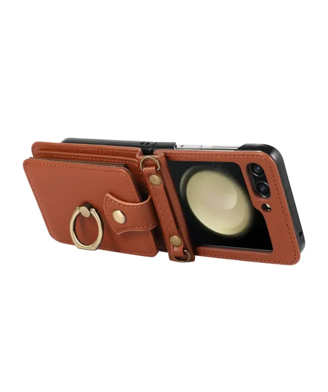 Coque Samsung Galaxy Z Flip 7 avec Porte-cartes et Anneau | VELARIS
