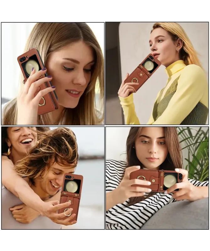 Coque Samsung Galaxy Z Flip 7 avec Porte-cartes et Anneau | VELARIS
