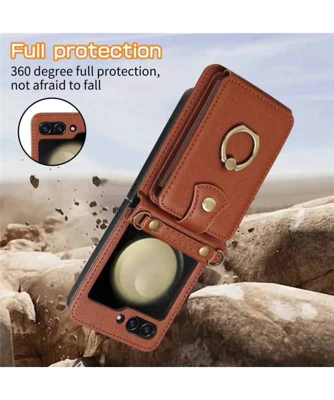 Coque Samsung Galaxy Z Flip 7 avec Porte-cartes et Anneau | VELARIS