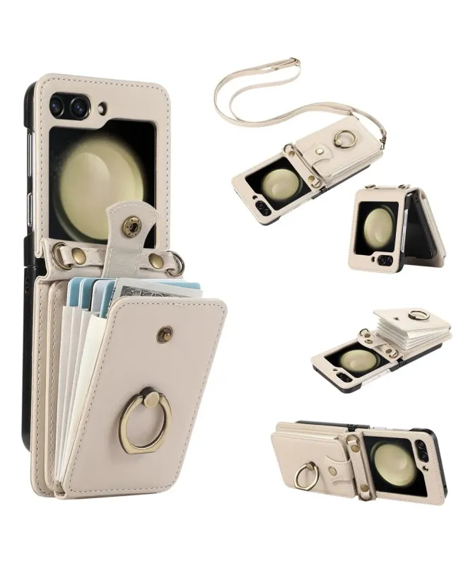 Coque Samsung Galaxy Z Flip 7 avec Porte-cartes et Anneau | VELARIS