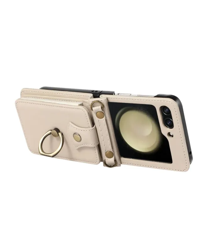 Coque Samsung Galaxy Z Flip 7 avec Porte-cartes et Anneau | VELARIS
