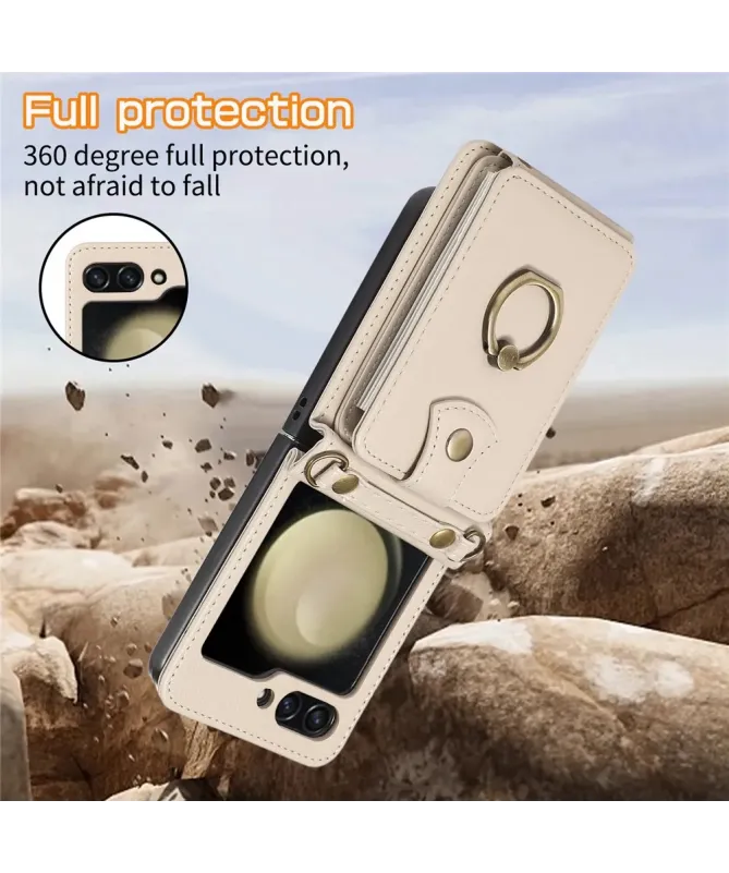 Coque Samsung Galaxy Z Flip 7 avec Porte-cartes et Anneau | VELARIS