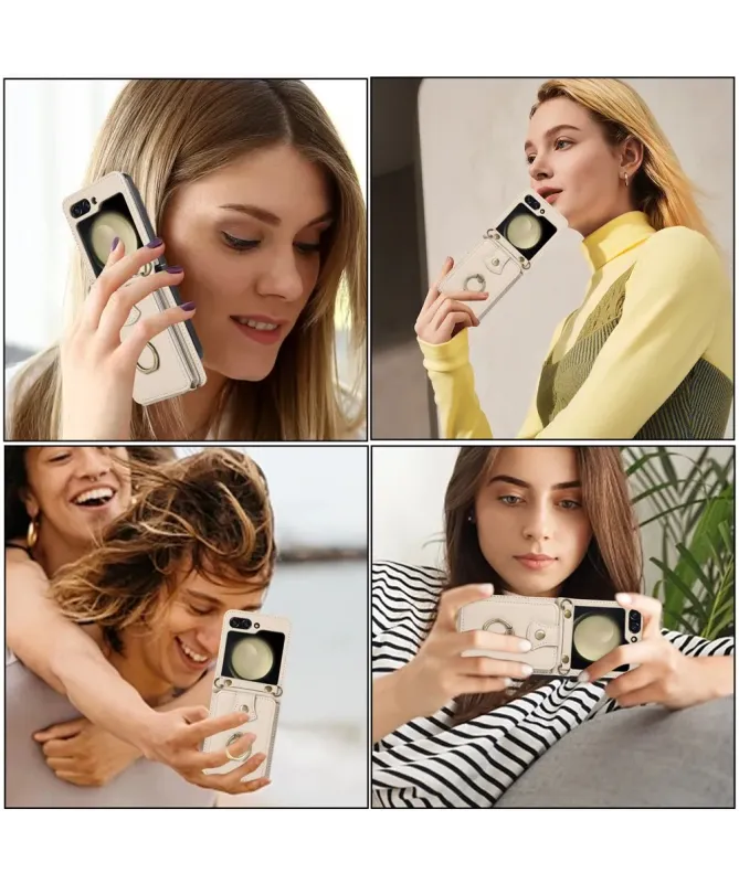 Coque Samsung Galaxy Z Flip 7 avec Porte-cartes et Anneau | VELARIS
