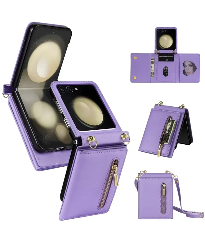 Coque Samsung Galaxy Z Flip 7 Portefeuille avec Fermeture Éclair | SEC