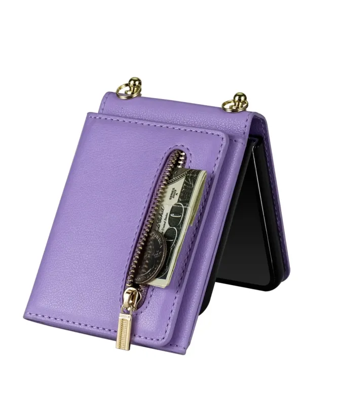 Coque Samsung Galaxy Z Flip 7 Portefeuille avec Fermeture Éclair | SEC