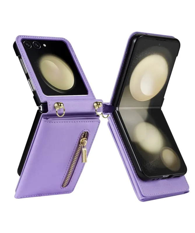 Coque Samsung Galaxy Z Flip 7 Portefeuille avec Fermeture Éclair | SEC