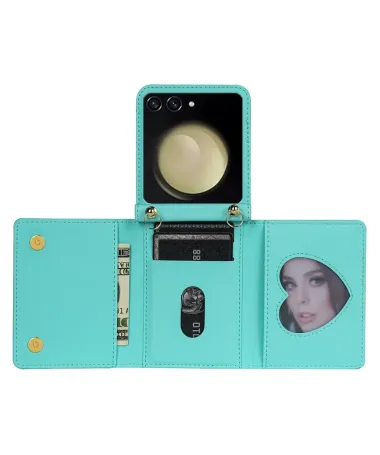 Coque Samsung Galaxy Z Flip 7 Portefeuille avec Fermeture Éclair | SECURA Cyan - photo 14