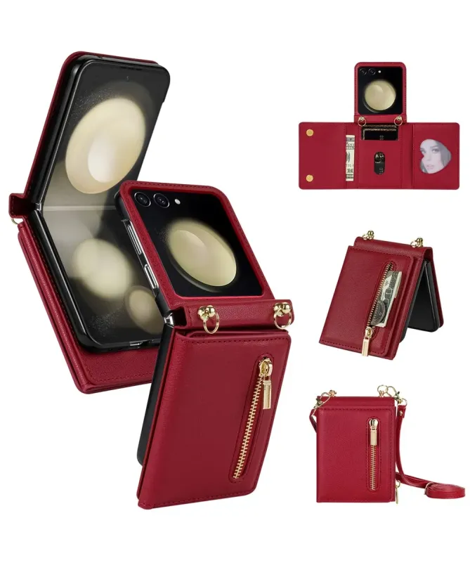 Coque Samsung Galaxy Z Flip 7 Portefeuille avec Fermeture Éclair | SEC