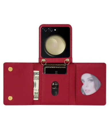 Coque Samsung Galaxy Z Flip 7 Portefeuille avec Fermeture Éclair | SECURA Rouge foncé - photo 20