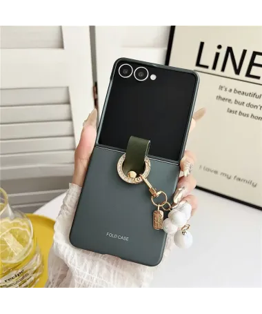 Coque Samsung Galaxy Z Flip 7 Ultra Fine avec Pendentif Perlé | PEARLY Vert - photo 12
