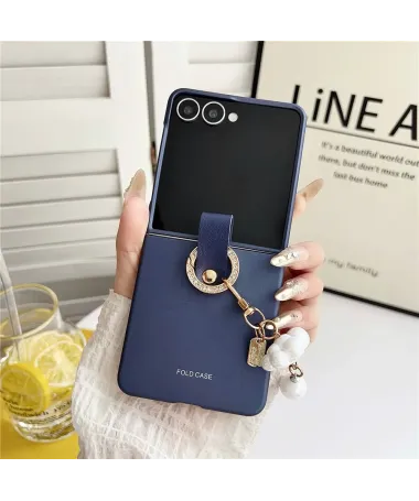 Coque Samsung Galaxy Z Flip 7 Ultra Fine avec Pendentif Perlé | PEARLY Bleu marine - photo 16