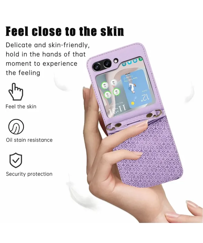 Coque Samsung Galaxy Z Flip 7 Porte‑cartes Motif Losange | HEX