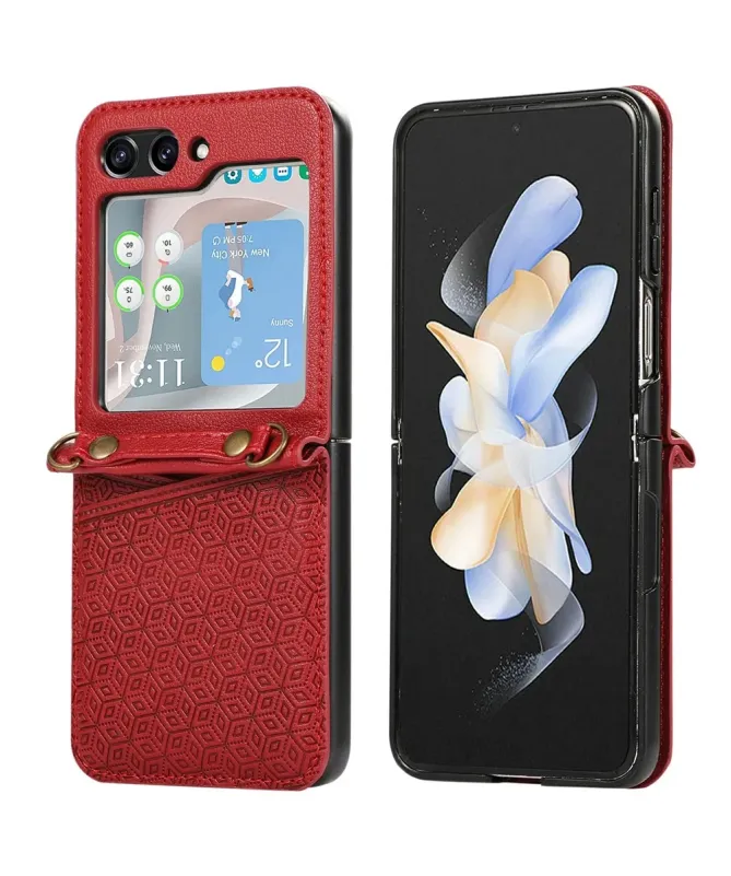 Coque Samsung Galaxy Z Flip 7 Porte‑cartes Motif Losange | HEX