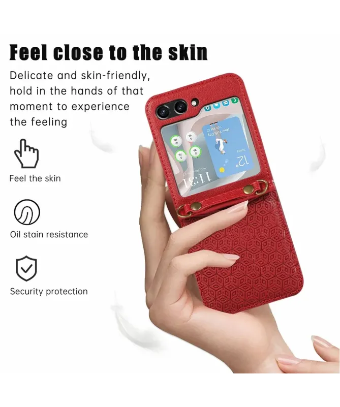 Coque Samsung Galaxy Z Flip 7 Porte‑cartes Motif Losange | HEX