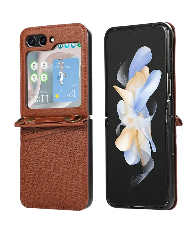 Coque Samsung Galaxy Z Flip 7 Porte‑cartes Motif Losange | HEX