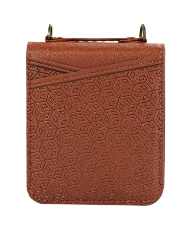 Coque Samsung Galaxy Z Flip 7 Porte‑cartes Motif Losange | HEX Marron Clair - photo 12