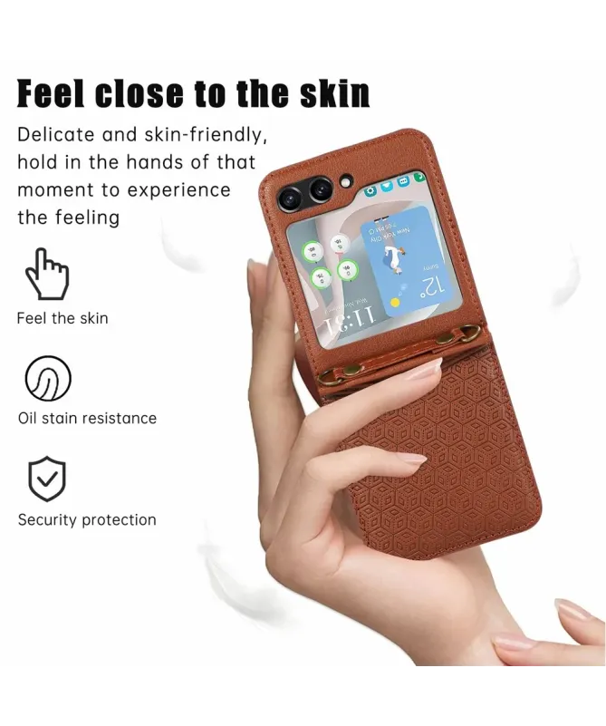 Coque Samsung Galaxy Z Flip 7 Porte‑cartes Motif Losange | HEX