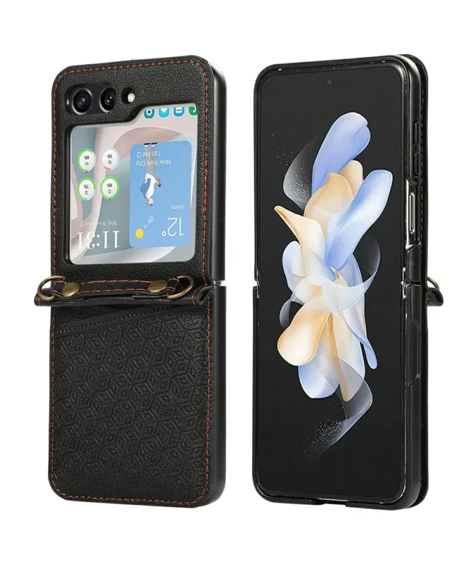 Coque Samsung Galaxy Z Flip 7 Porte‑cartes Motif Losange | HEX