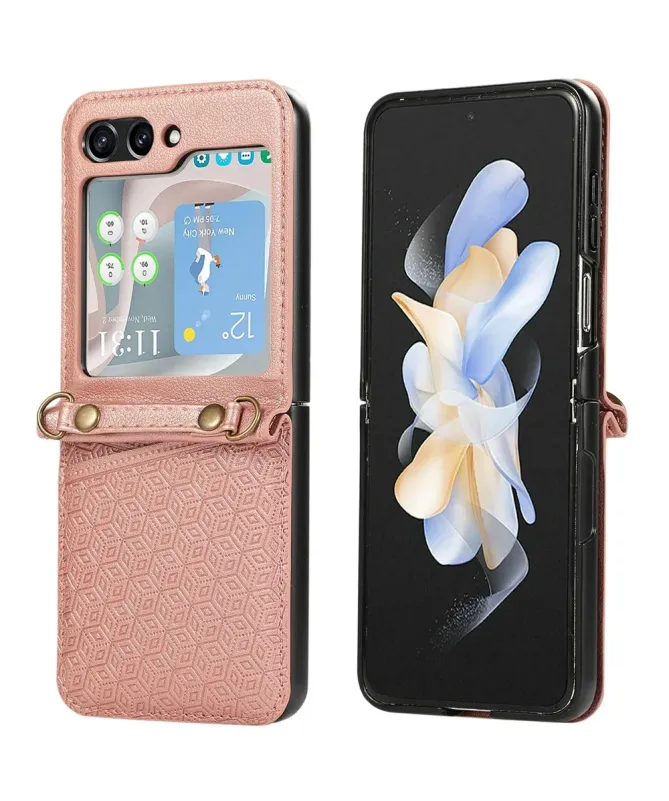 Coque Samsung Galaxy Z Flip 7 Porte‑cartes Motif Losange | HEX